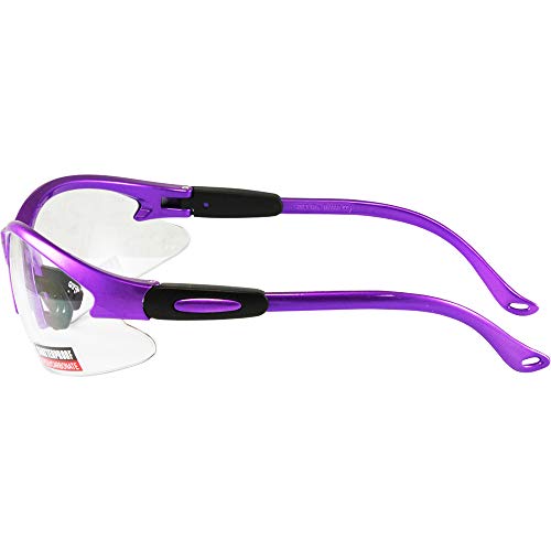 Global Vision Cougar Purple Safety Glasses with Clear Lenses