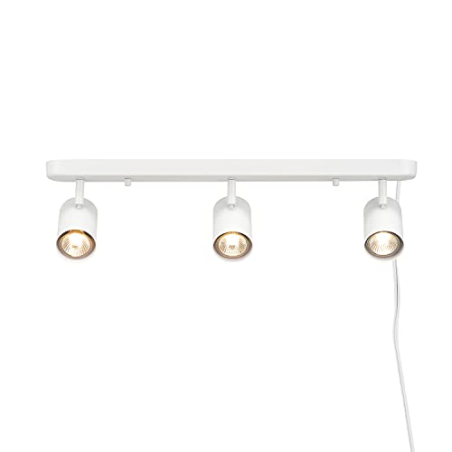 Globe Electric 60024 3-Light Plug-in Track Lighting, Matte White, ...
