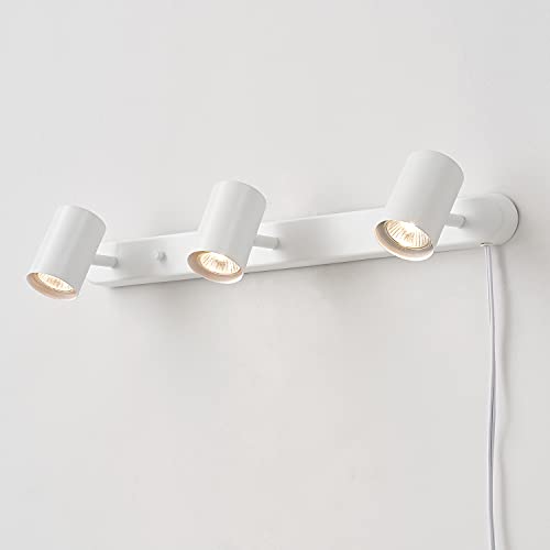 Globe Electric 60024 3-Light Plug-in Track Lighting, Matte White, ...