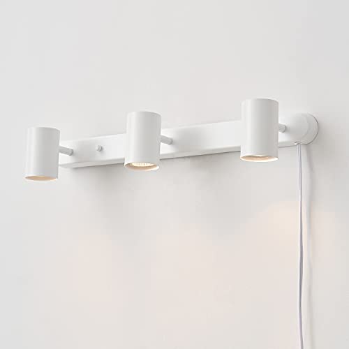 Globe Electric 60024 3-Light Plug-in Track Lighting, Matte White, ...