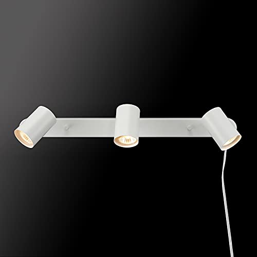 Globe Electric 60024 3-Light Plug-in Track Lighting, Matte White, ...