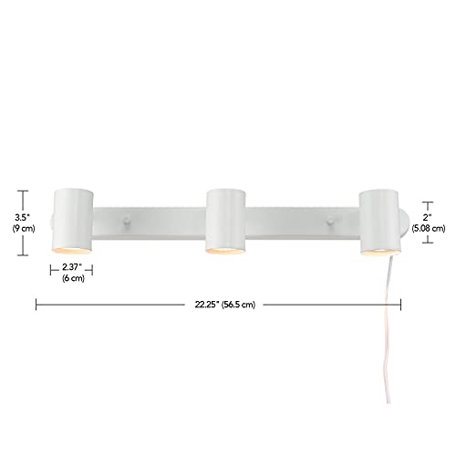 Globe Electric 60024 3-Light Plug-in Track Lighting, Matte White, ...
