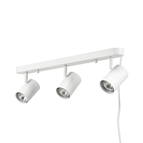 Globe Electric 60024 3-Light Plug-in Track Lighting, Matte White, ...