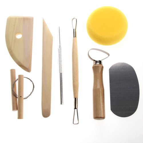 globeagle Pottery Tool Set 8 pcs Clay Ceramics Wax Wood Carving Sc...