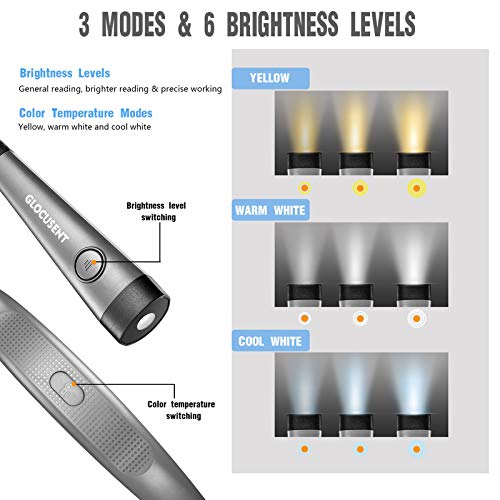 Glocusent LED Neck Reading Light, Book Light for Reading in Bed, 3...
