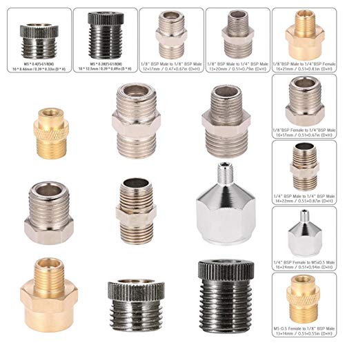 Airbrush Adapter Set, 9Pcs Airbrush Connector Set Painting Spray G...