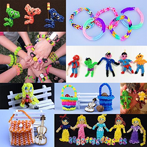 Glonova 11800+ Rubber Bands Bracelet Kit Rainbow Loom Bands Kit fo...