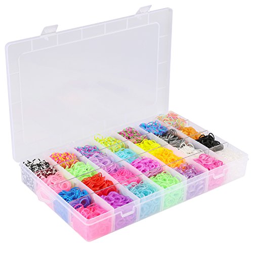 Glonova 11800+ Rubber Bands Bracelet Kit Rainbow Loom Bands Kit fo...