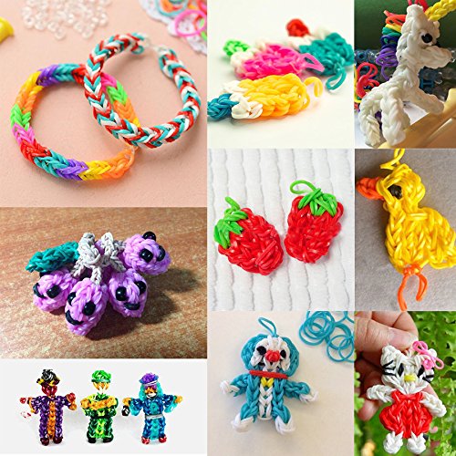 Glonova 11800+ Rubber Bands Bracelet Kit Rainbow Loom Bands Kit fo...