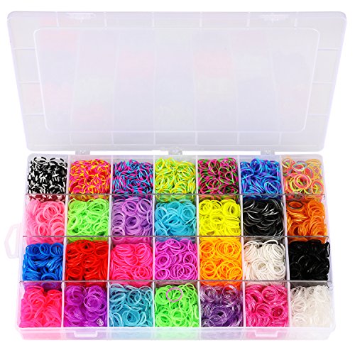 Glonova 11800+ Rubber Bands Bracelet Kit Rainbow Loom Bands Kit fo...