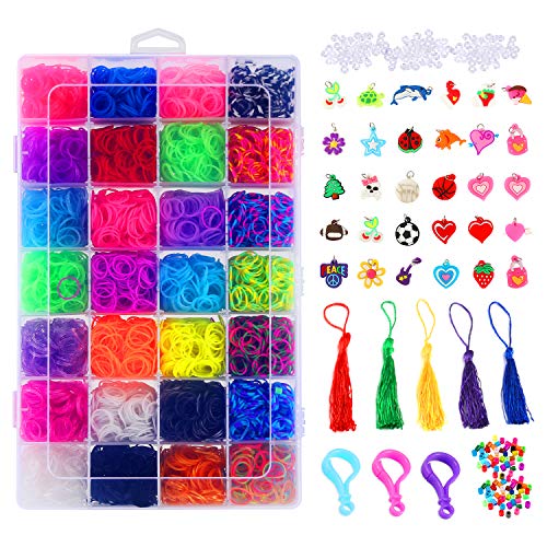 Glonova 11800+ Rubber Bands Bracelet Kit Rainbow Loom Bands Kit fo...