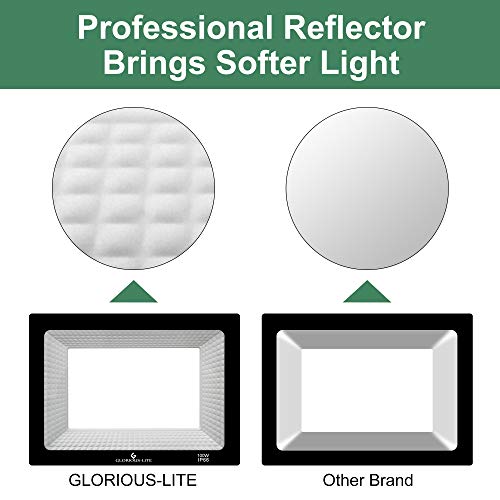GLORIOUS-LITE 2 Pack 100W LED Flood Light Outdoor, 10000LM Super B...