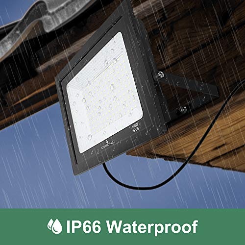 GLORIOUS-LITE 2 Pack 100W LED Flood Light Outdoor, 10000LM Super B...