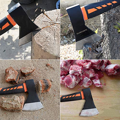 glorousamc Chopping Axe, 15” Camping Outdoor Hatchet for Wood Spli...