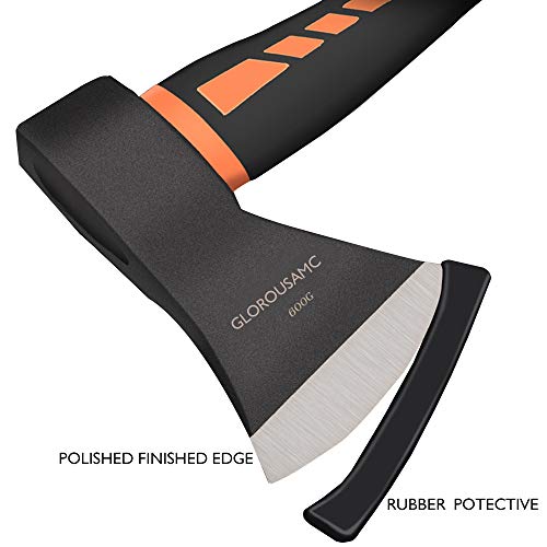glorousamc Chopping Axe, 15” Camping Outdoor Hatchet for Wood Spli...