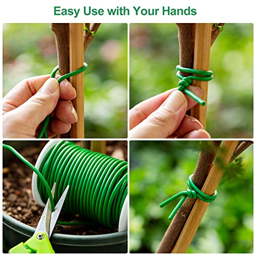 Soft Plant Wire, 65.6 Reusable Rubber Twist Ties Heavy Duty Garde...