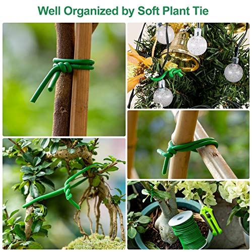 Soft Plant Wire, 65.6 Reusable Rubber Twist Ties Heavy Duty Garde...