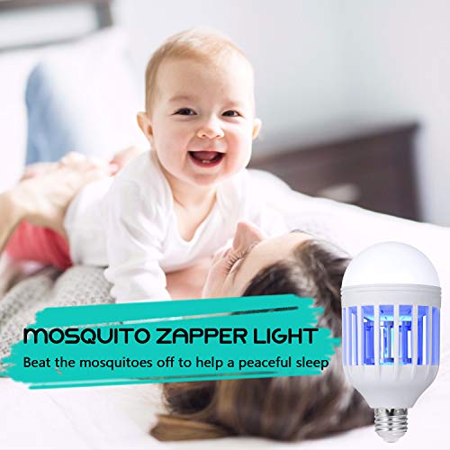 GLOUE Bug Zapper Light Bulb, 2 in 1 Mosquito Killer Lamp UV Led El...