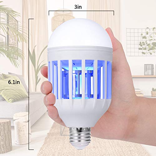 GLOUE Bug Zapper Light Bulb, 2 in 1 Mosquito Killer Lamp UV Led El...