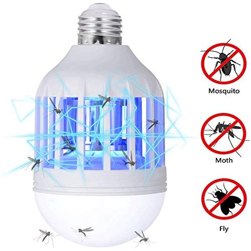 GLOUE Bug Zapper Light Bulb, 2 in 1 Mosquito Killer Lamp UV Led El...