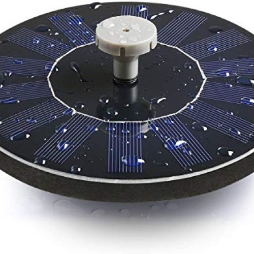 GLOUE Solar Fountain,Solar Fountain Pump for Bird Bath with 4 Nozz...