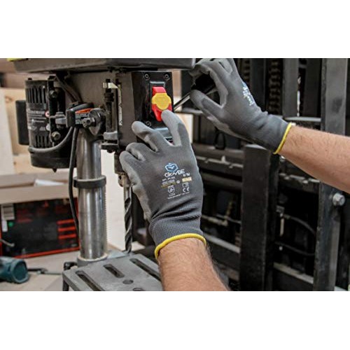 GlovBE 12 Pairs Polyester Work Gloves, Polyurethane PU Coated, G...