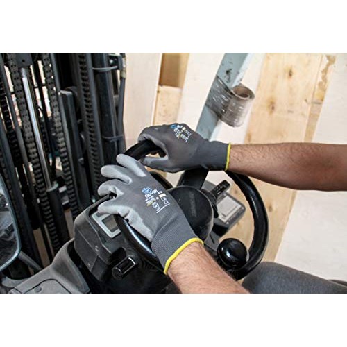 GlovBE 12 Pairs Polyester Work Gloves, Polyurethane PU Coated, G...