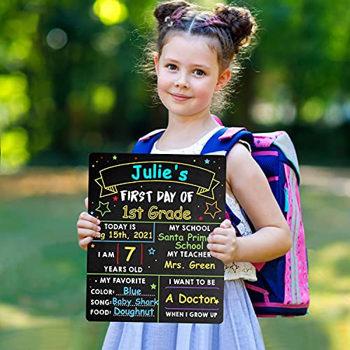 First Day of School Board - 12’’ x 10’’ First & Last Day School Ch...