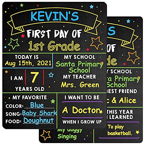 First Day of School Board - 12’’ x 10’’ First & Last Day School Ch...