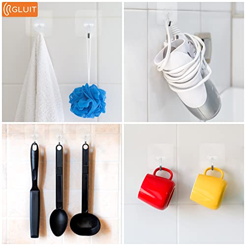 GLUIT Adhesive Hooks for Hanging Heavy Duty Wall Hooks 22 lbs Self...