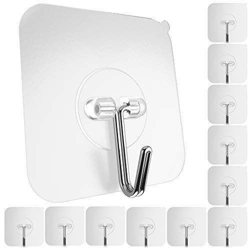 GLUIT Adhesive Hooks for Hanging Heavy Duty Wall Hooks 22 lbs Self...