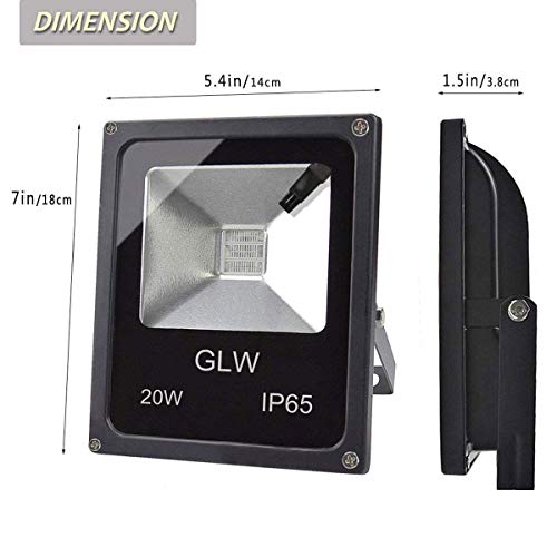 GLW 20W RGB LED Flood Lights,Color Changing Floodlight with Remote...