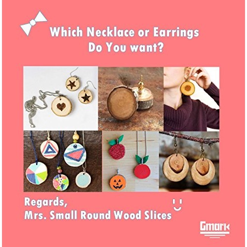 Gmark Natural Wood Slices 1-1.5 Unfinished Round Discs 50 ct, Tr...