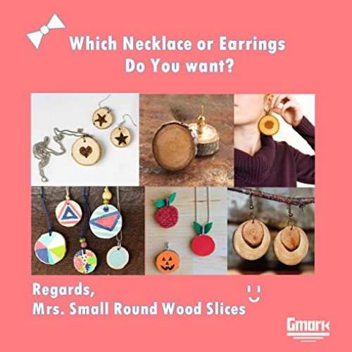Gmark Natural Wood Slices 1-1.5 Unfinished Round Discs 50 ct, Tr...