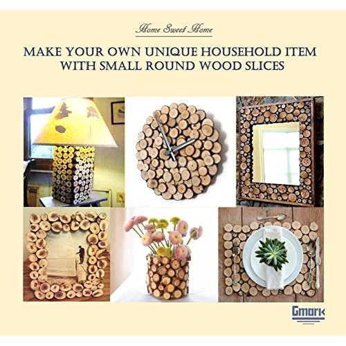 Gmark Natural Wood Slices 1-1.5 Unfinished Round Discs 50 ct, Tr...