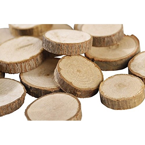 Gmark Natural Wood Slices 1-1.5 Unfinished Round Discs 50 ct, Tr...