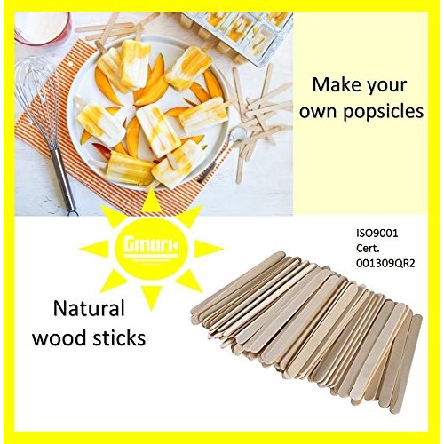 Gmark Wooden Craft Sticks 1000 ct - 750 Natural Food Grade Popsicl...
