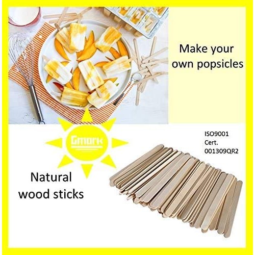 Gmark Wooden Craft Sticks 200 counts Natural Wood Color Food Grade...