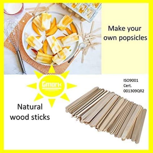 Gmark Wooden Craft Sticks 200 counts Natural Wood Color Food Grade...