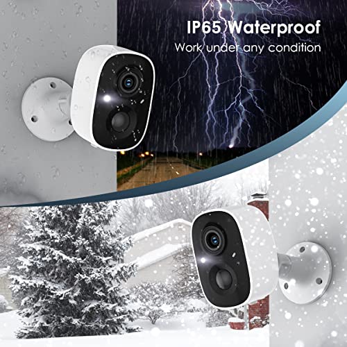 GMK Security Cameras Wireless Outdoor, 1080P Color Night Vision AI...