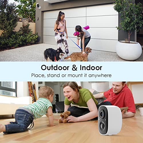 GMK Security Cameras Wireless Outdoor, 1080P Color Night Vision AI...