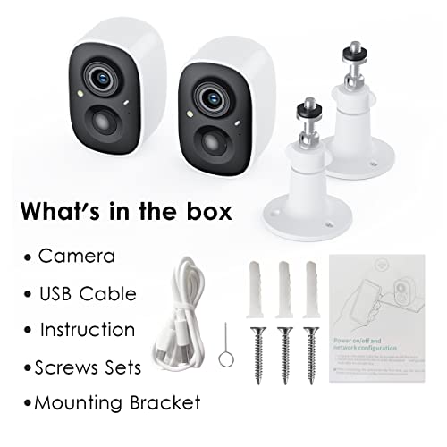GMK Security Cameras Wireless Outdoor, 1080P Color Night Vision AI...