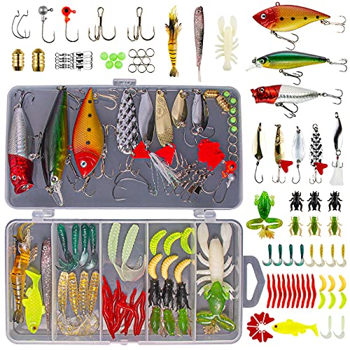 GOANDO Fishing Lures Kit for Freshwater Bait Tackle Kit for Bass T...