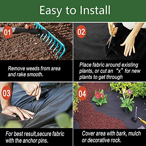 Goasis Lawn Weed Barrier Control Fabric Ground Cover Membrane Gard...