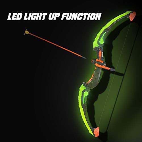 GoBroBrand Bow and Arrow Set for Kids -Green Light Up Archery Toy ...