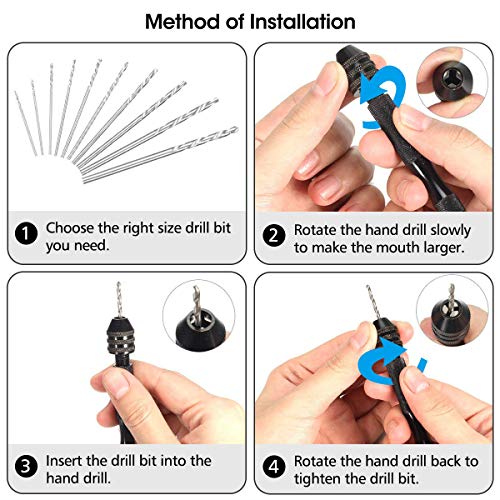 Hand Drill Bits Set 26pc GOCHANGE Hand Drill Set Precision Pin Vis...