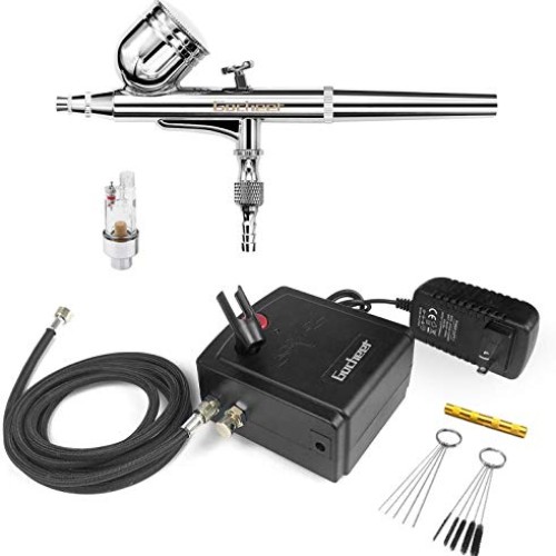 Gocheer Mini Airbrush Kit, Dual-Action Air Brush Pen Gravity Feed ...