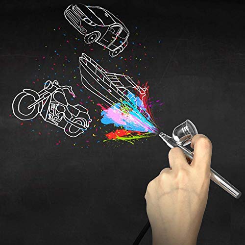 Gocheer Mini Airbrush Kit, Dual-Action Air Brush Pen Gravity Feed ...
