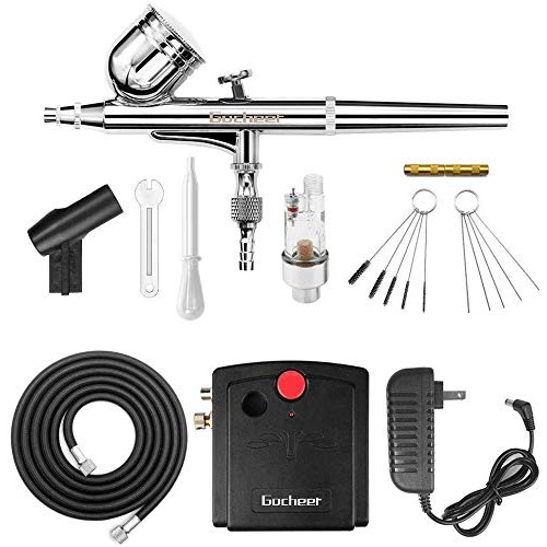Gocheer Mini Airbrush Kit, Dual-Action Air Brush Pen Gravity Feed ...