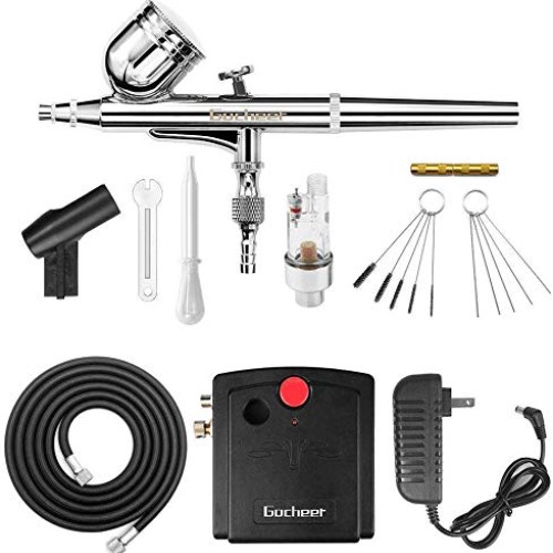 Gocheer Mini Airbrush Kit, Dual-Action Air Brush Pen Gravity Feed ...